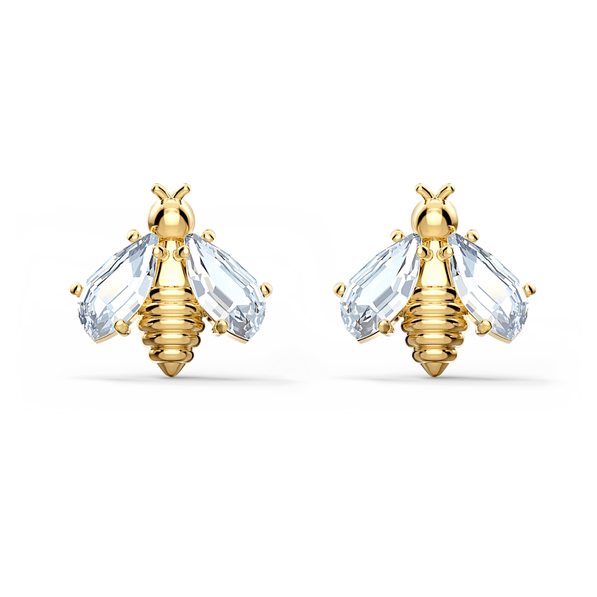 

Swarovski Eternal Flower ピアス, ミツバチ, ホワイト, ゴールドトーン・プレーティング