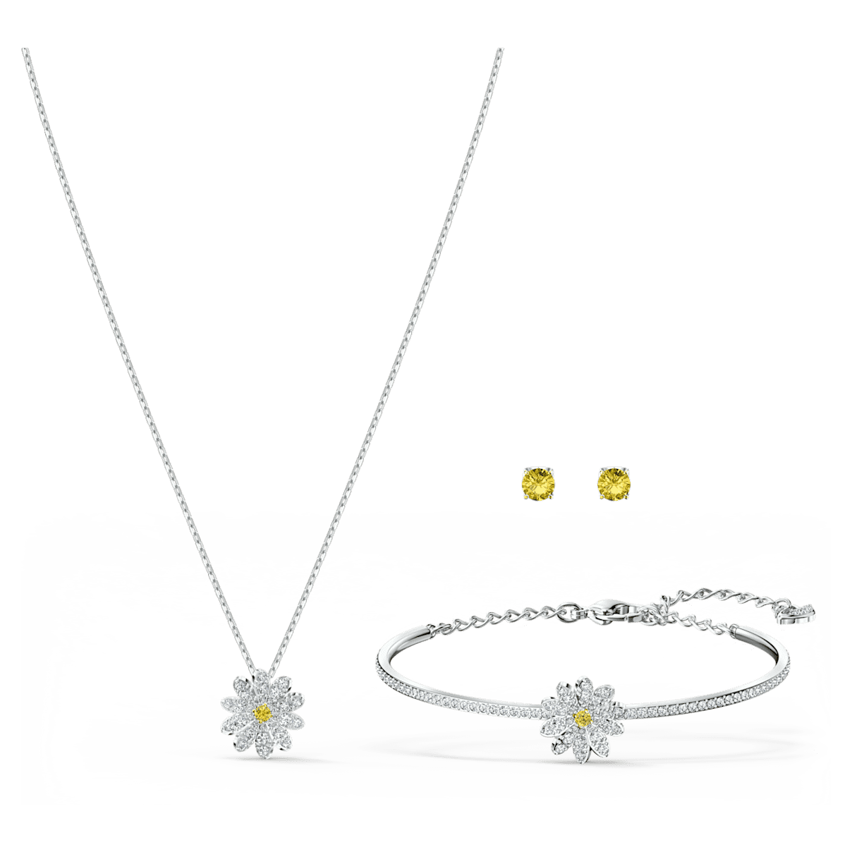 

Swarovski Eternal Flower 套装, 花朵, 黄色, 混合金属润饰