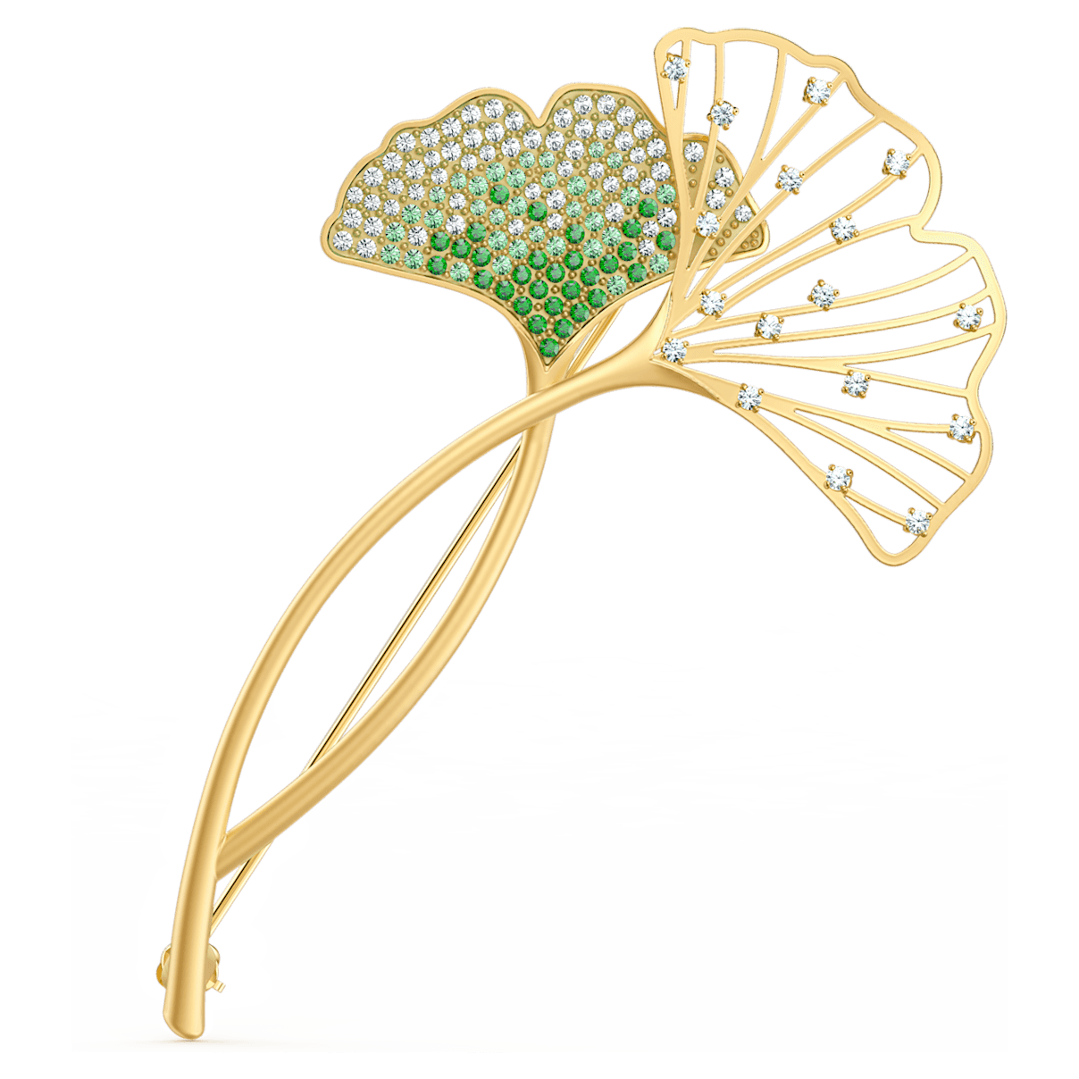 

Swarovski Broszka Stunning Gingko, zielona, powłoka w odcieniu złota