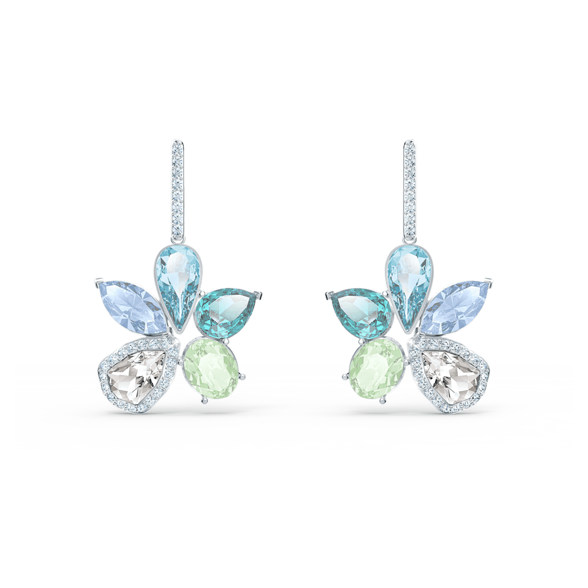 

Swarovski Sunny 水滴形耳环, 花朵, 流光溢彩, 镀铑