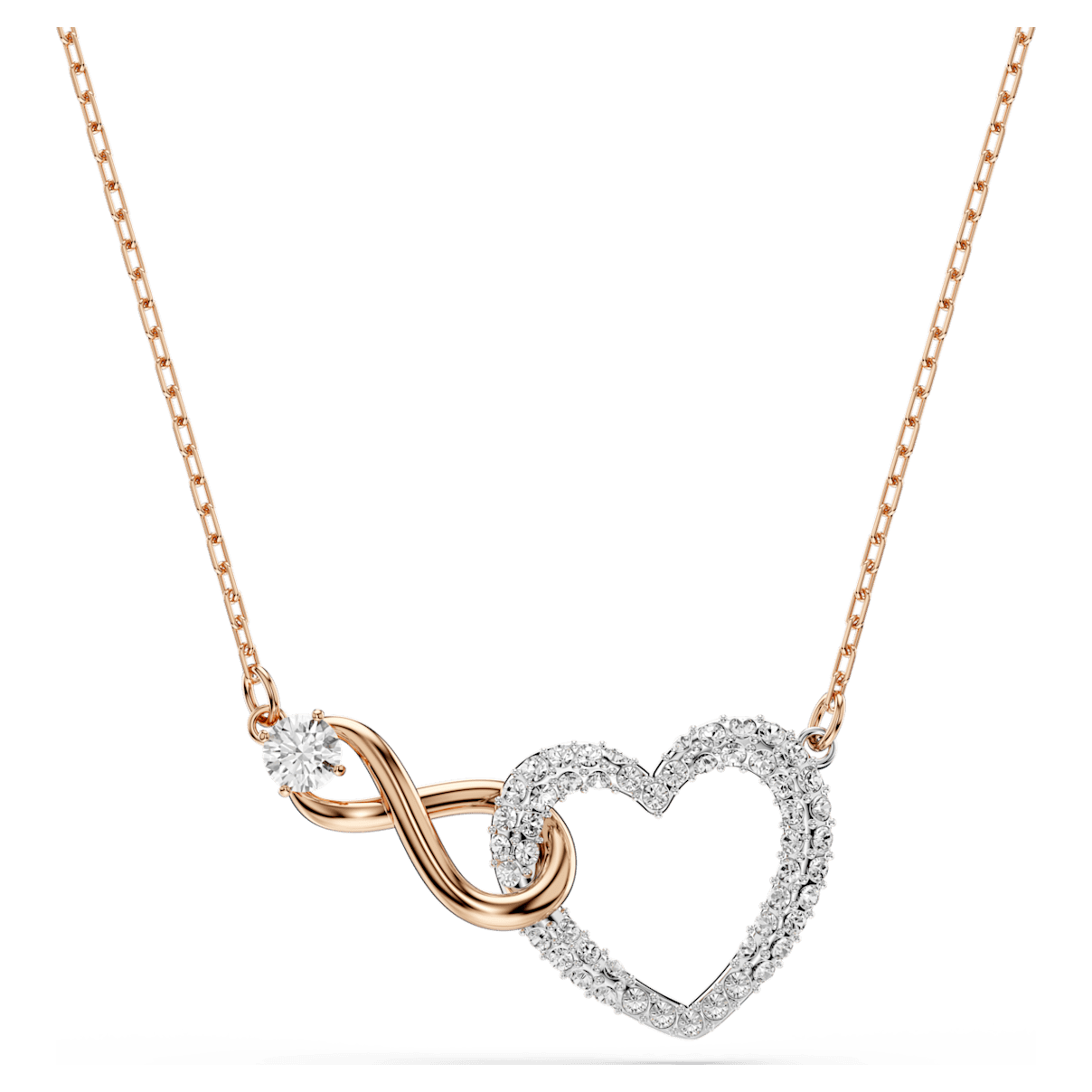 

Swarovski Infinity 项链, 无限和心, 白色, 混合金属润饰
