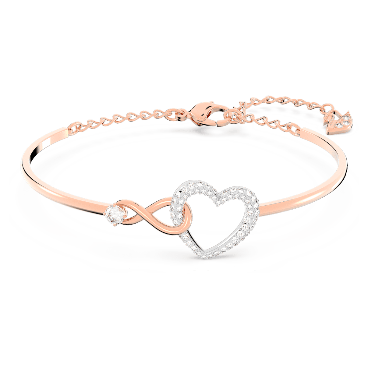 

Swarovski Infinity 手镯, 无限和心, 白色, 混合金属润饰