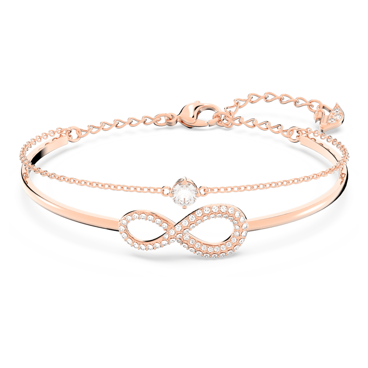 

Swarovski Infinity 手镯, Infinity, 白色, 镀玫瑰金色调