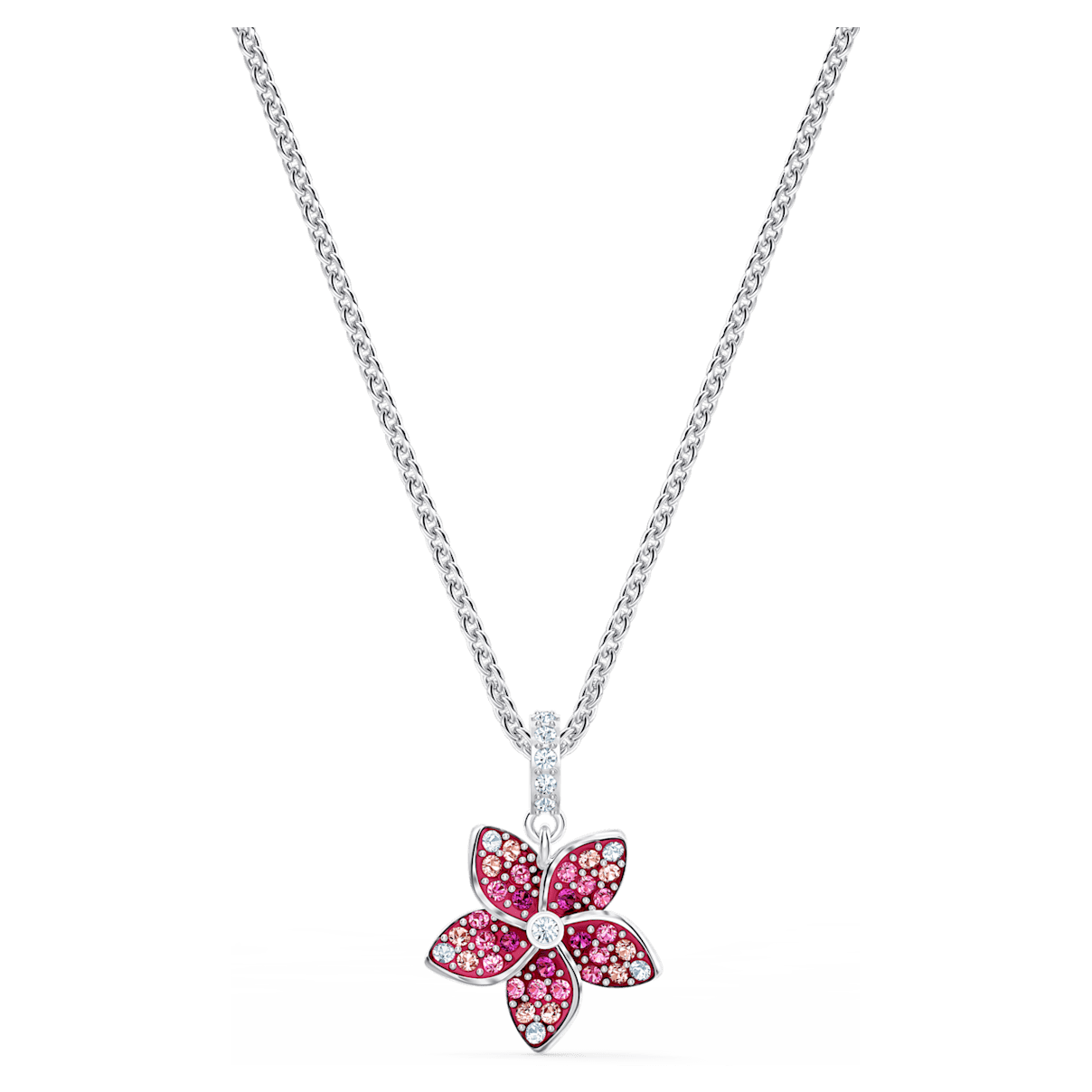 

Swarovski Tropical 链坠, 花朵, 粉红色, 镀铑