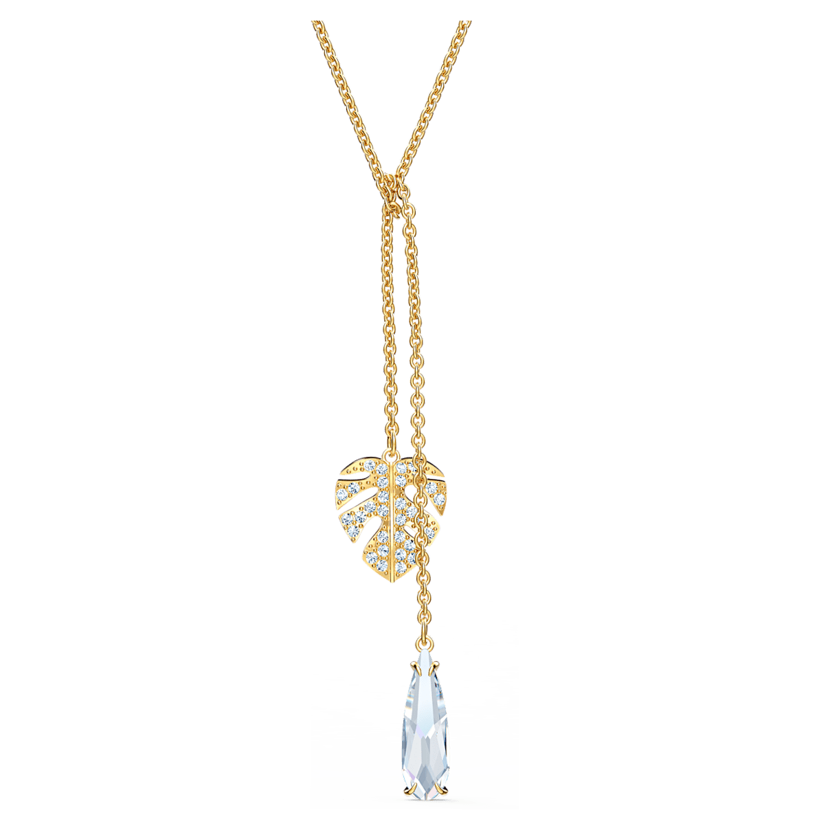 

Swarovski Tropical necklace, White, Gold-tone plated