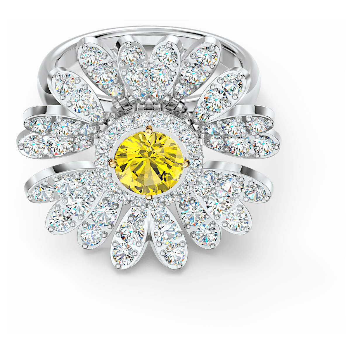 

Swarovski Eternal Flower ring, Flower, Yellow, Mixed metal finish