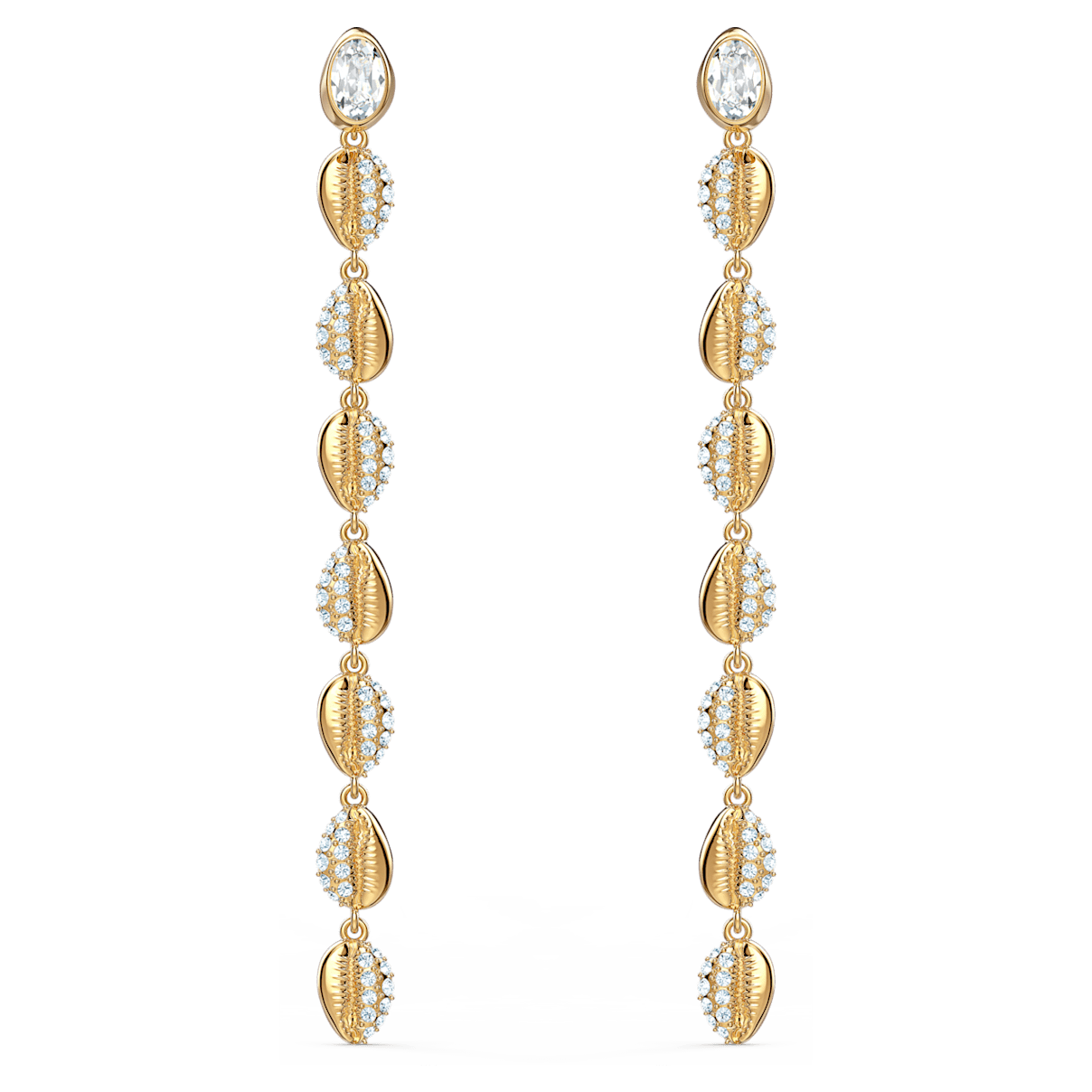

Swarovski Kolczyki Shell Cowrie, Muszla, Biały, Powłoka w odcieniu złota