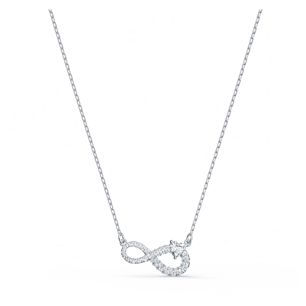 Swarovski Infinity 项链, Infinity, 白色, 镀铑