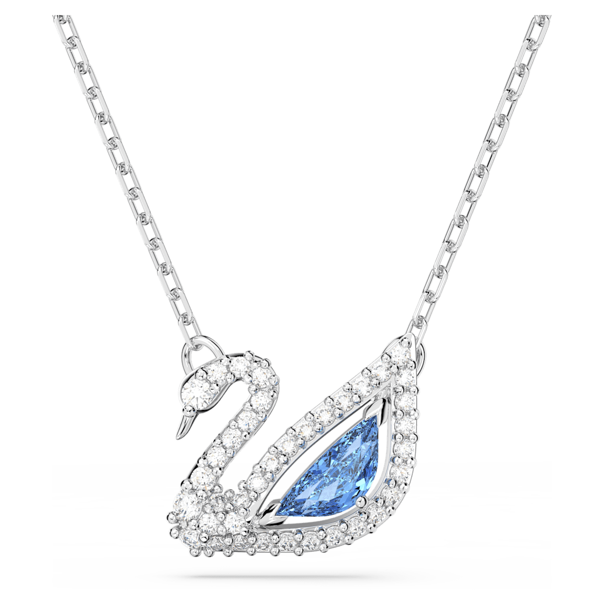 

Swarovski Dazzling Swan 项链, 天鹅, 蓝色, 镀铑