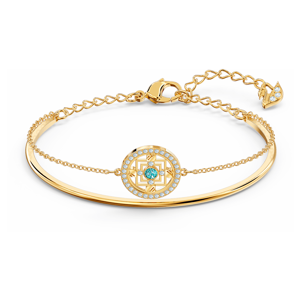 

Swarovski Symbolic bangle, Mandala, Green, Gold-tone plated