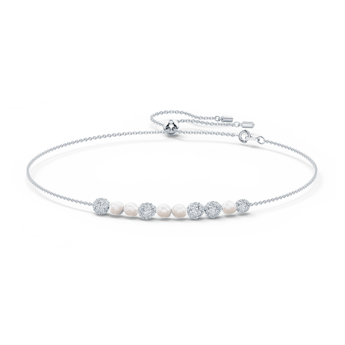 

Swarovski Naszyjnik typu choker So Cool, biały, powlekany rodem