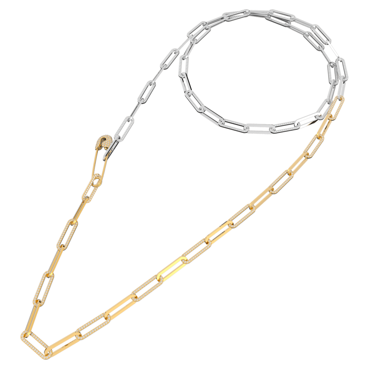 

Swarovski So Cool 项链, 扣针, 大码, 白色, 混合金属润饰