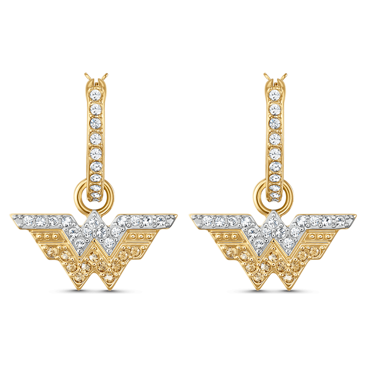 

Swarovski Fit Wonder Woman hoop earrings, Wing, Gold tone, Mixed metal finish