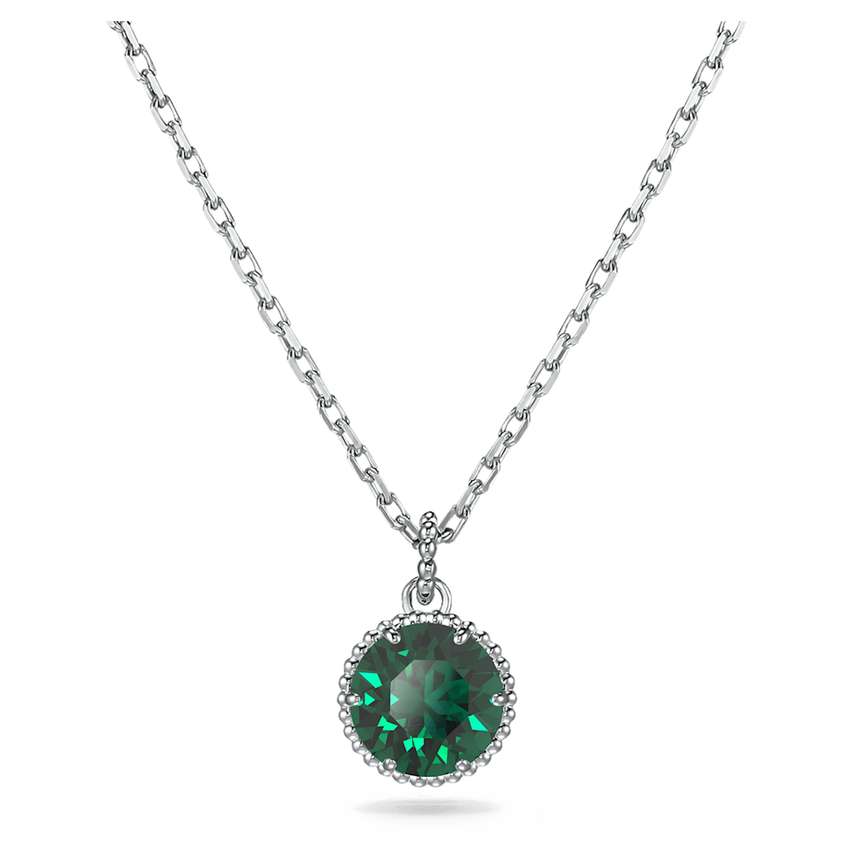 

Swarovski Birthstone 펜던트, 라운드 컷, 그린, 로듐 플래팅