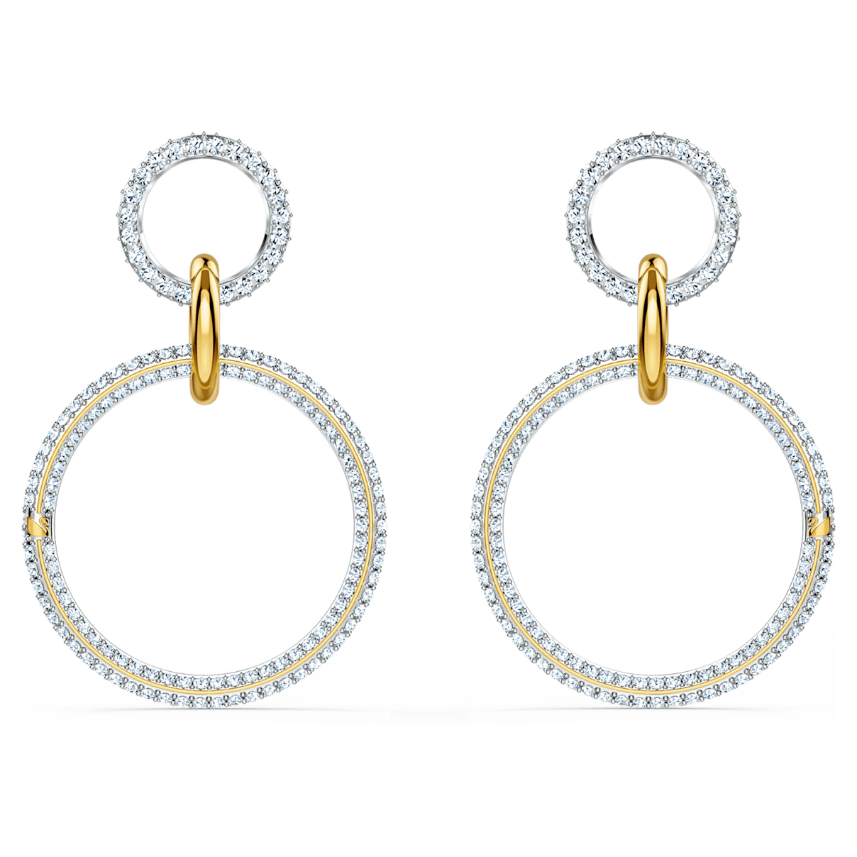

Swarovski Kolczyki Stone Hoop, Biały, Wykończenie z różnobarwnych metali