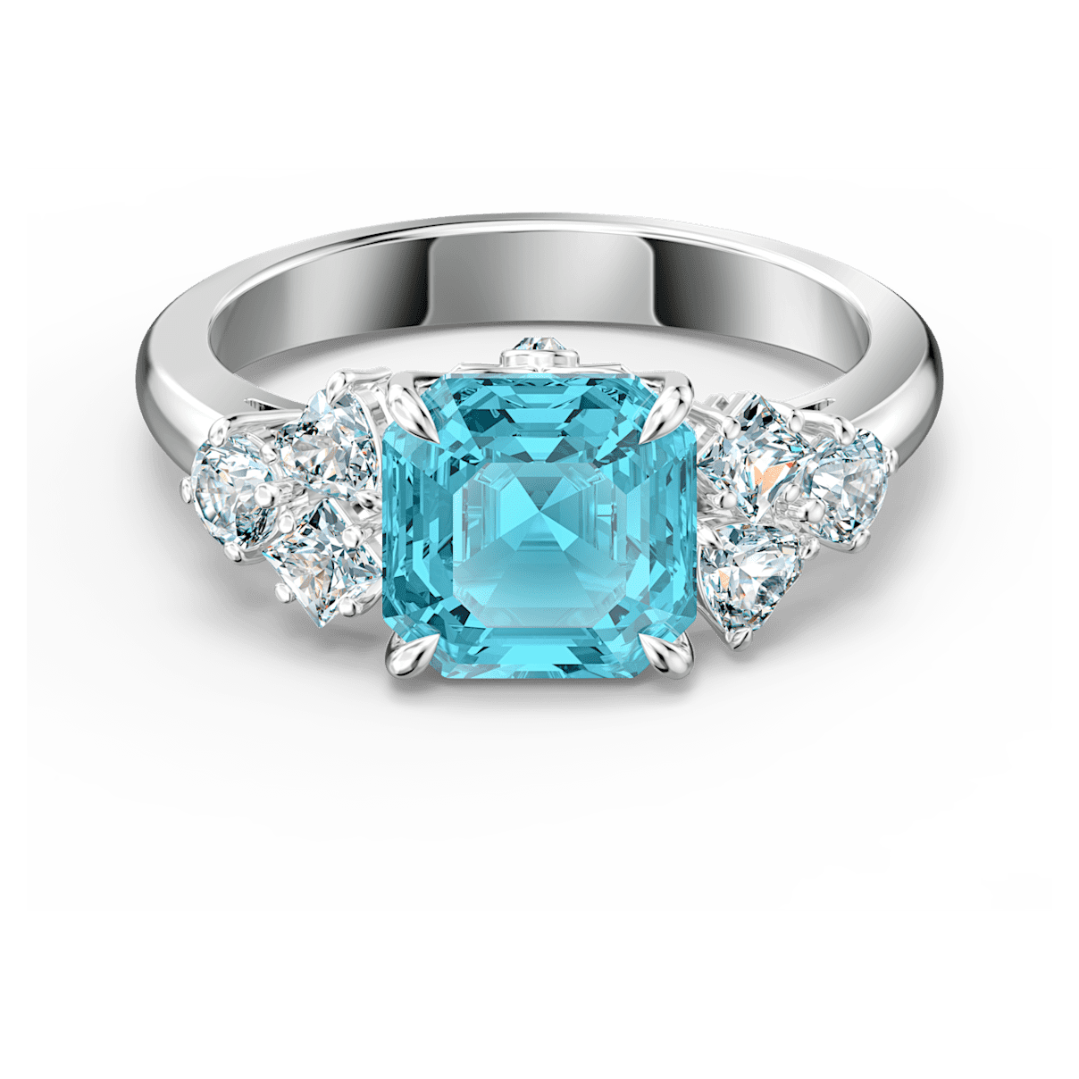 

Swarovski Sparkling ring, Mixed cuts, Blue, Rhodium plated