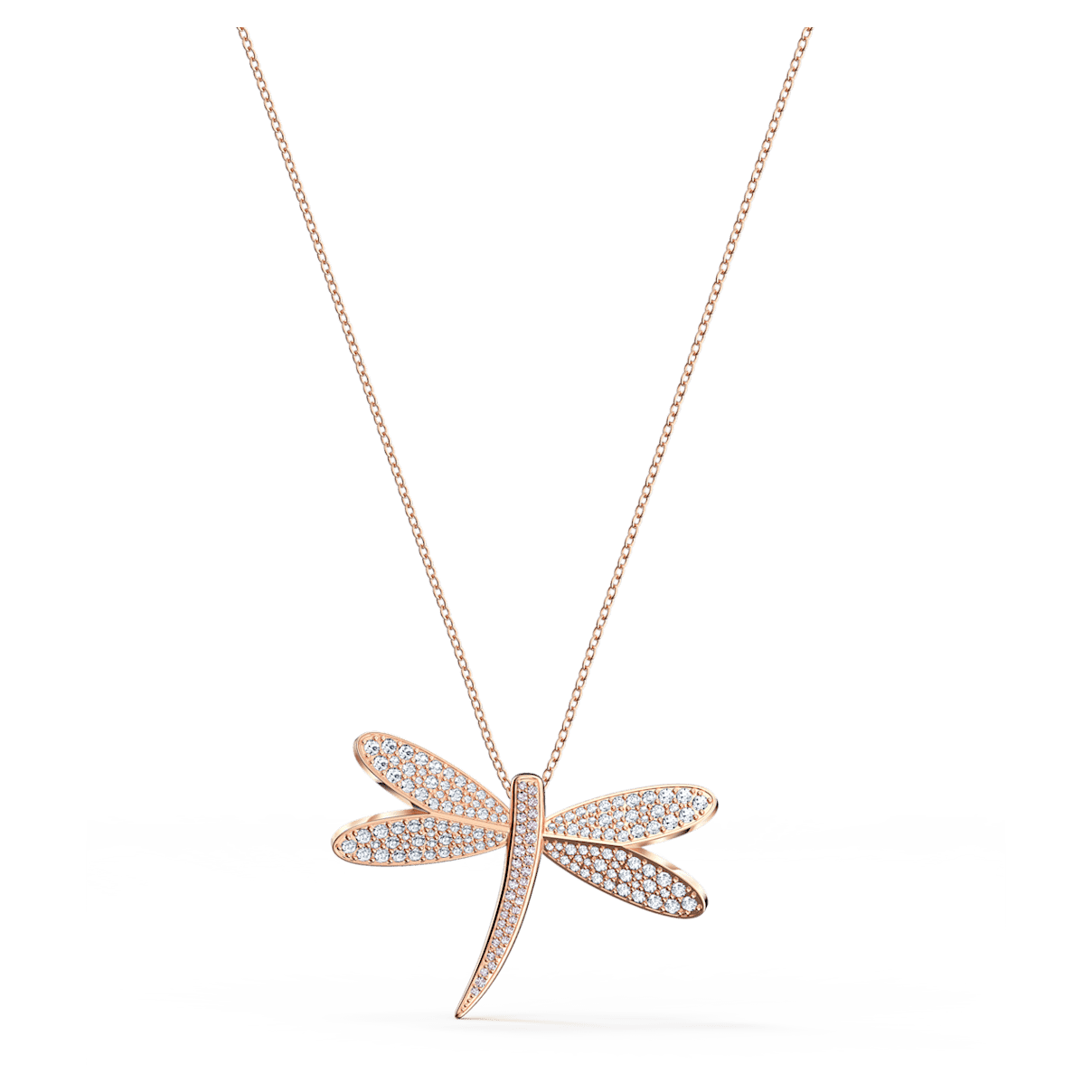 

Swarovski Eternal Flower 项链, 蜻蜓, 白色, 镀玫瑰金色调
