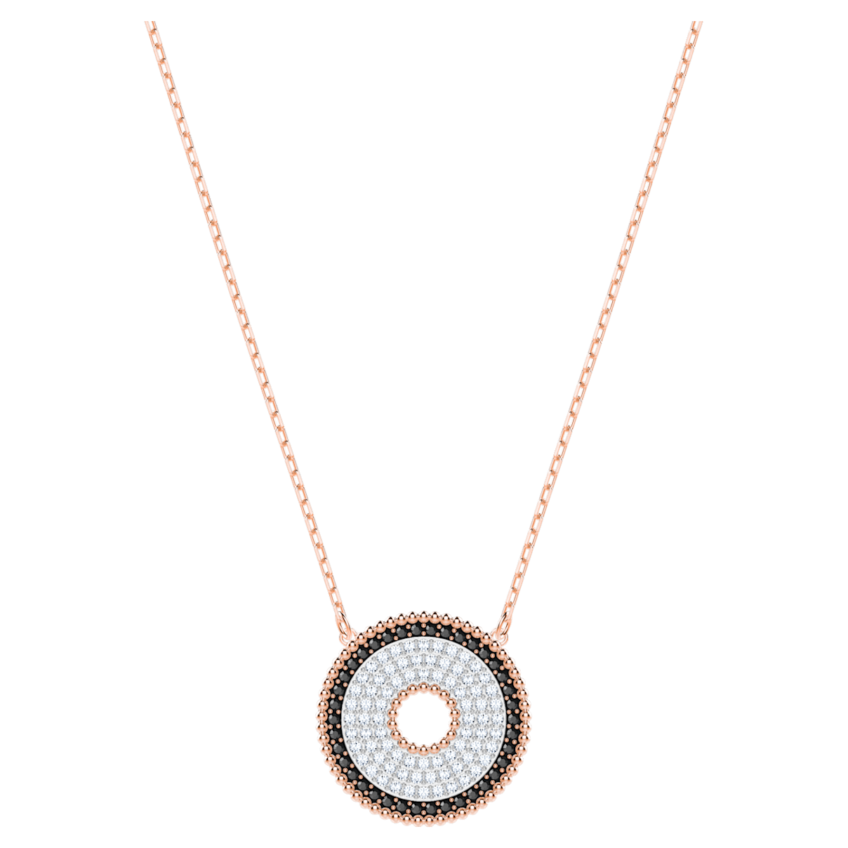 

Swarovski Lollypop necklace, Black, Rose gold-tone plated