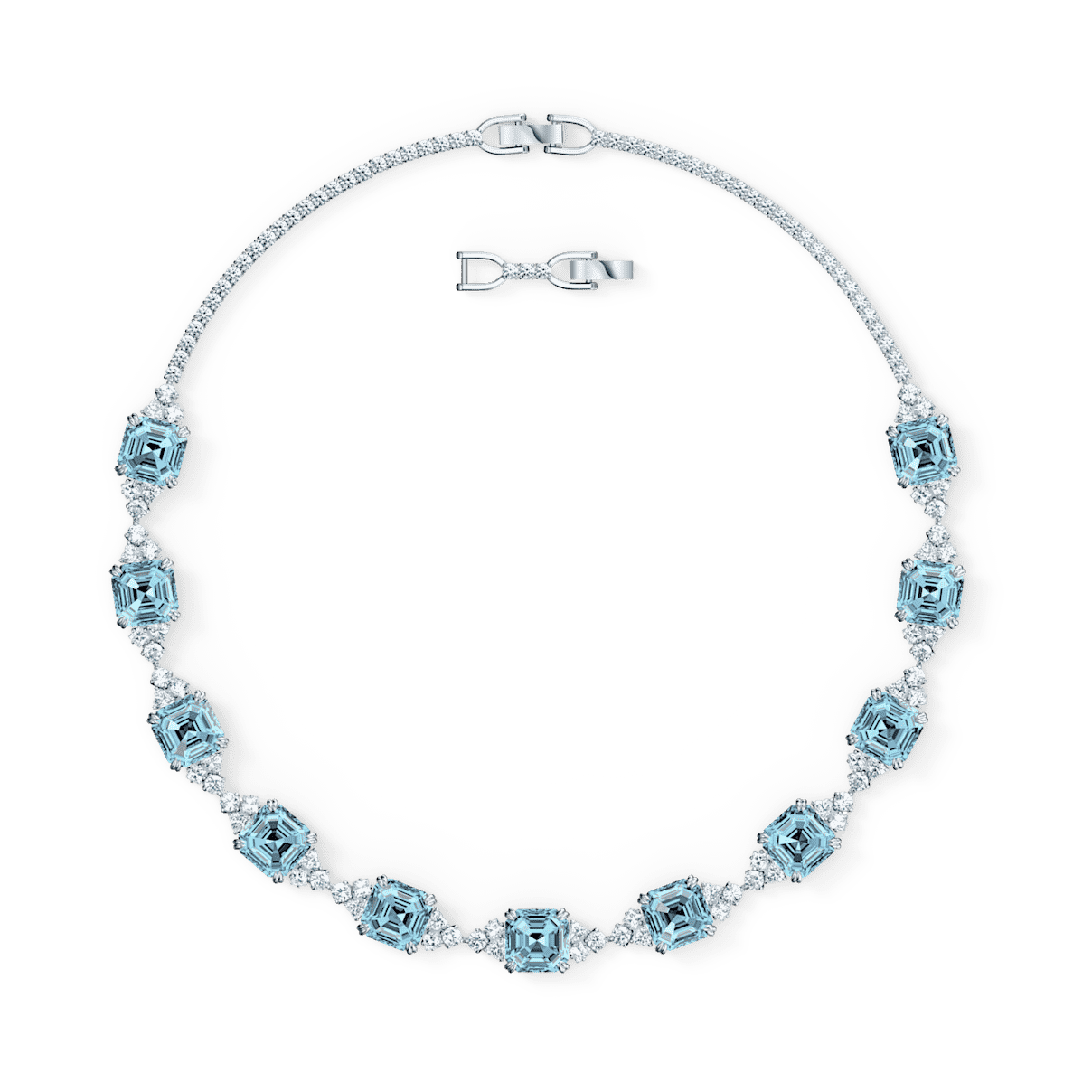 

Swarovski Naszyjnik Sparkling, kolor morski, powlekany rodem