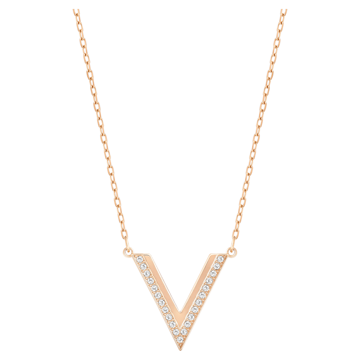 

Swarovski Delta 项链, 白色, 镀玫瑰金色调