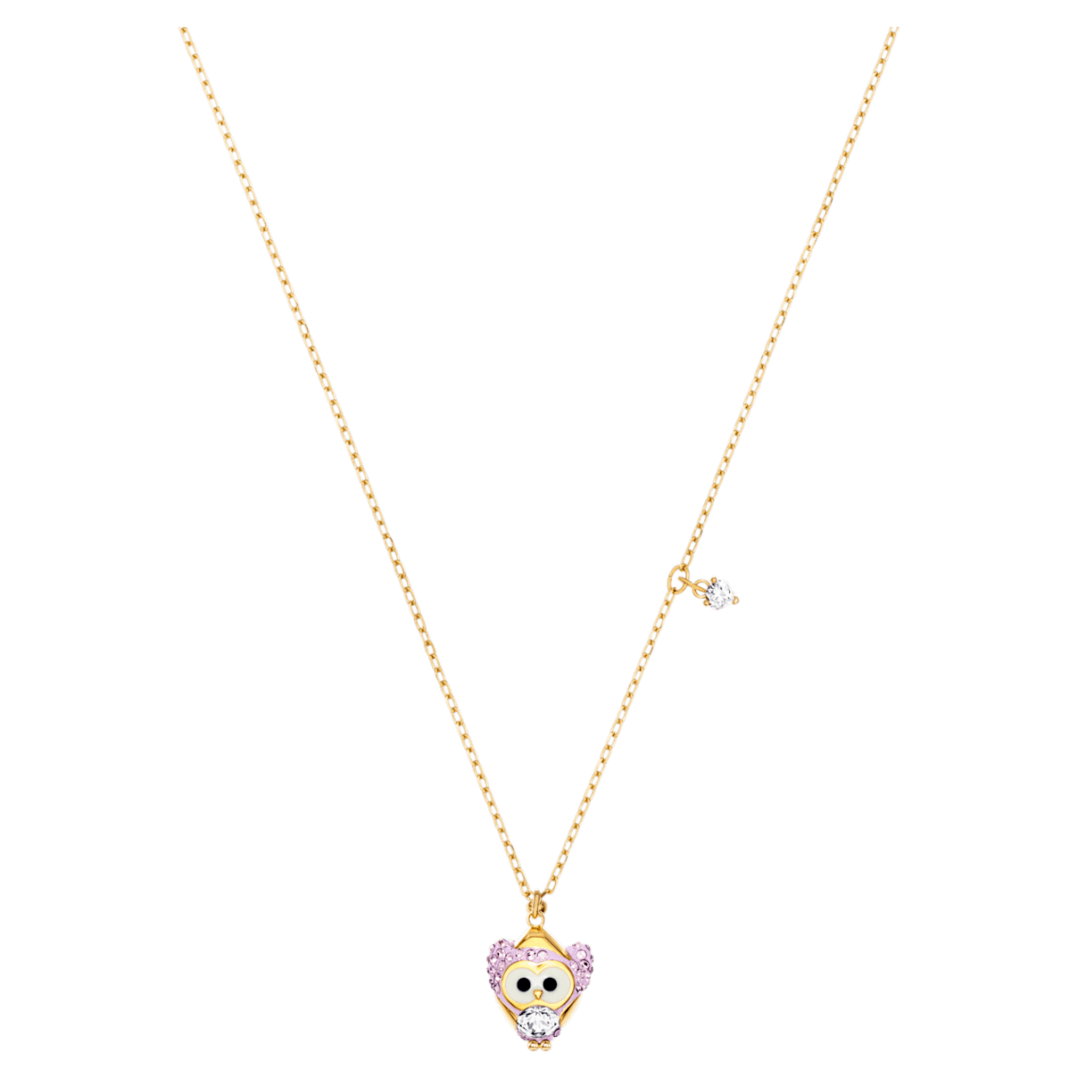 

Swarovski Little pendant, Owl, Purple, Gold-tone plated