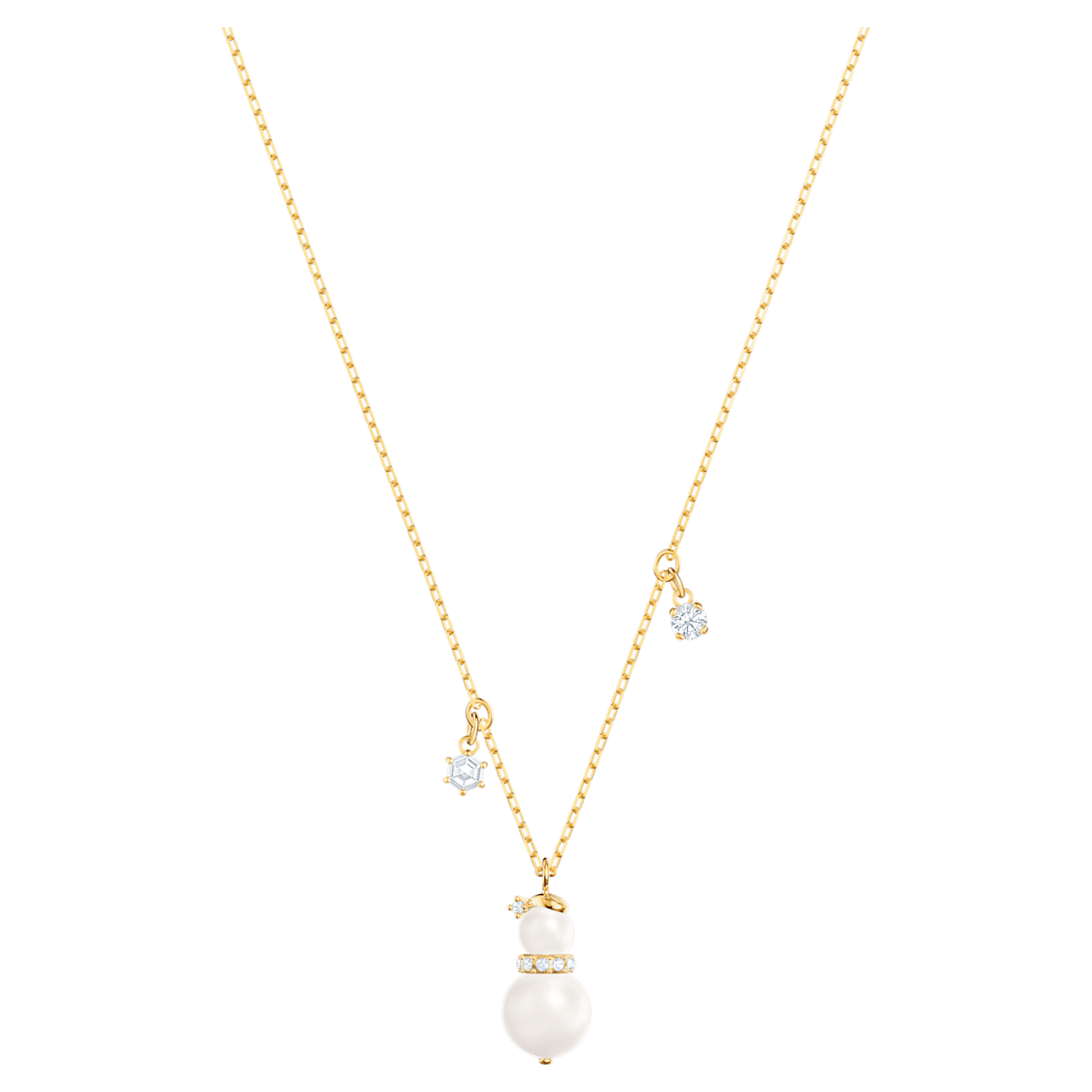 

Swarovski Little pendant, Snowman, White, Gold-tone plated