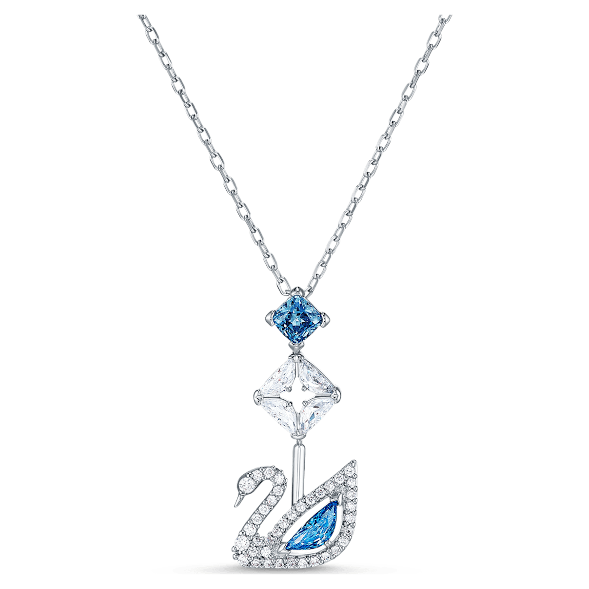 

Swarovski Dazzling Swan 项链, 天鹅, 蓝色, 镀铑