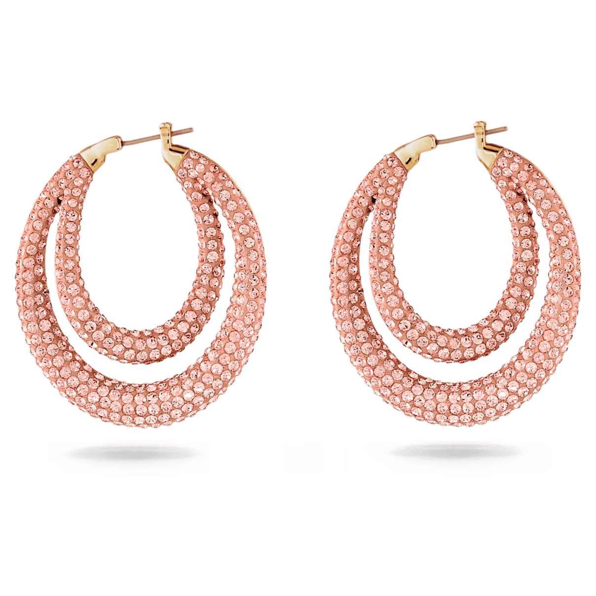 

Swarovski Tigris 大圈耳环, 粉红色, 镀金色调