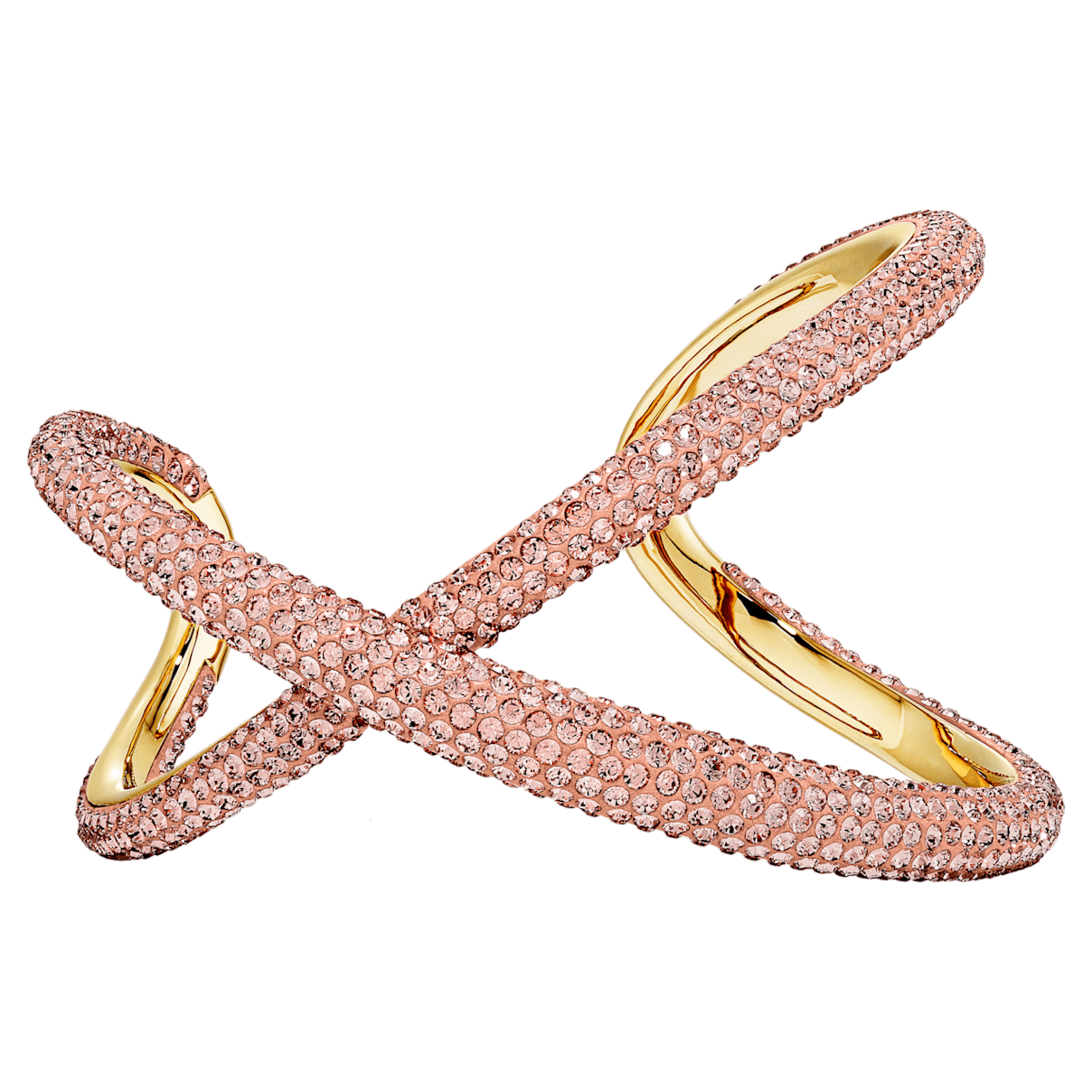 

Swarovski Tigris 阔手镯, 粉红色, 镀金色调