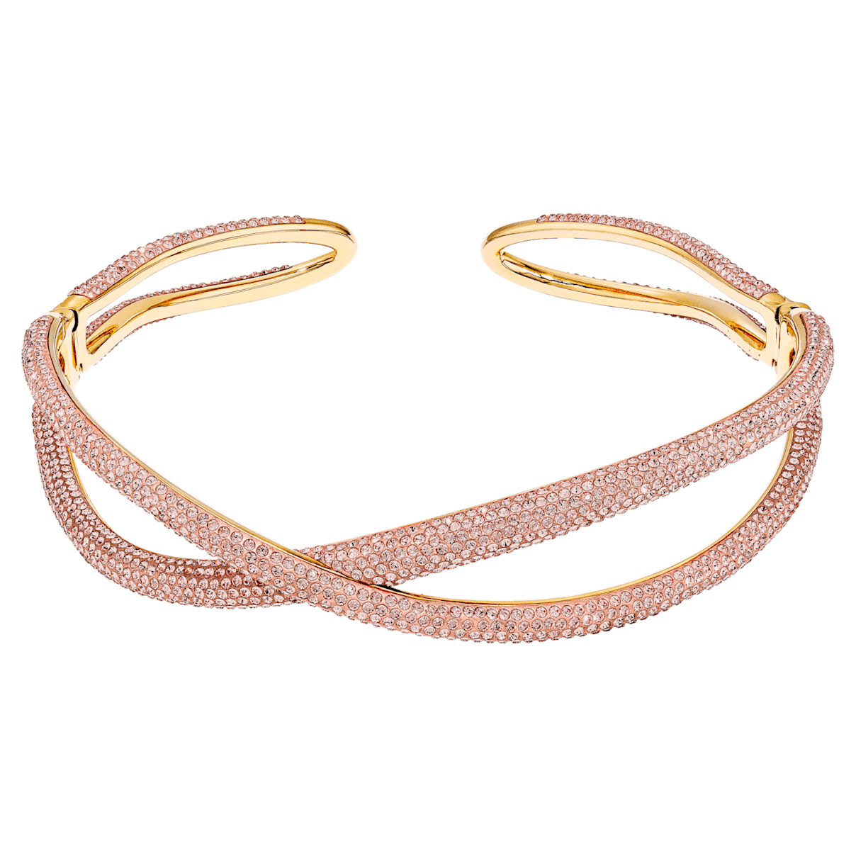 

Swarovski Tigris 束颈项链, 粉红色, 镀金色调
