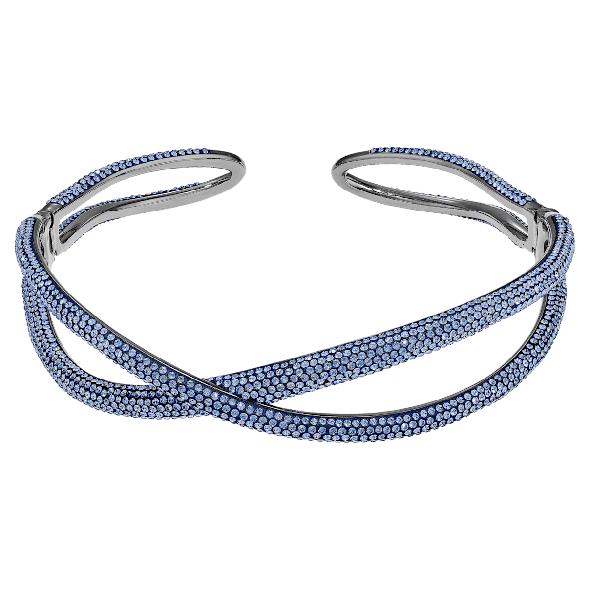 

Swarovski Tigris choker, Blue, Ruthenium plated