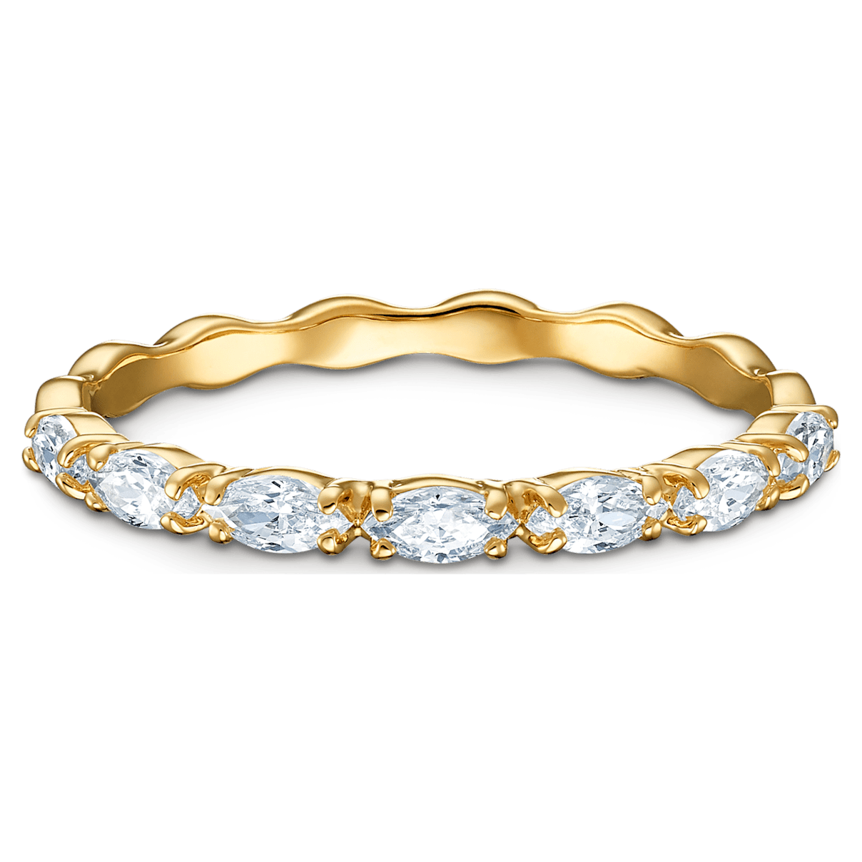 

Swarovski Vittore 戒指, 榄尖形切割, 白色, 镀金色调