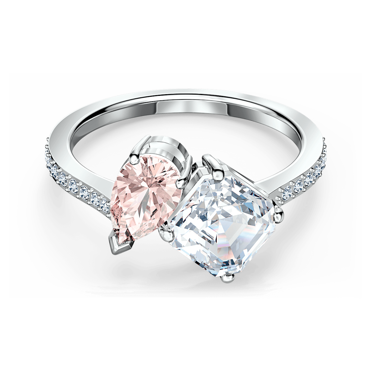 

Swarovski Attract Soul ring, Pink, Rhodium plated