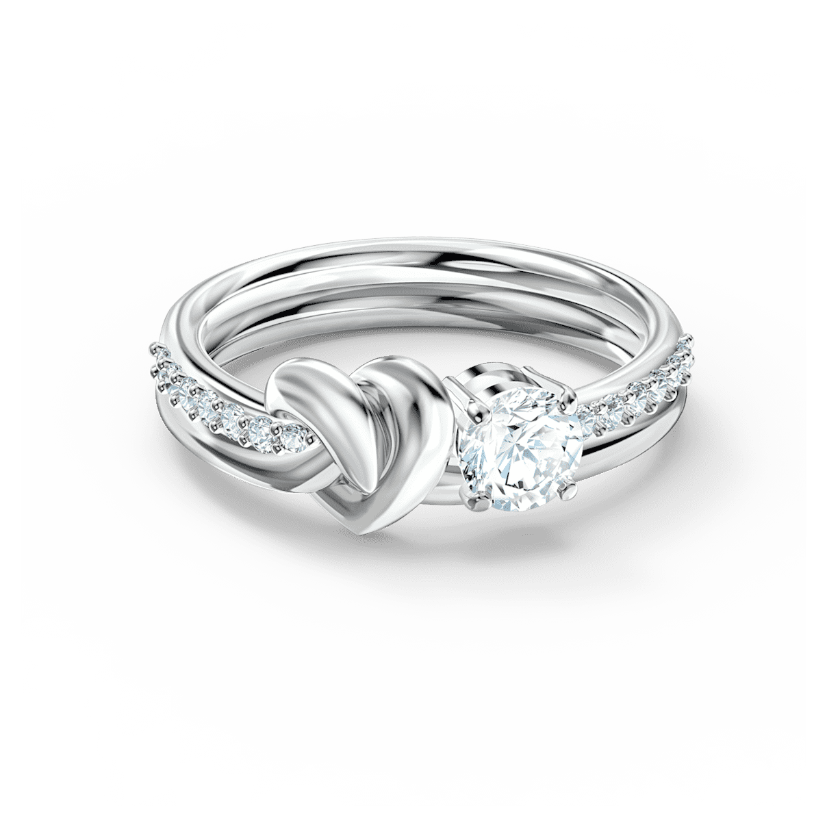 

Swarovski Lifelong Heart ring, Heart, White, Rhodium plated