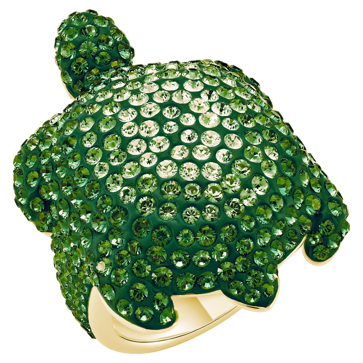 

Swarovski Pierścionek Mustique Sea Life Turtle, duży, zielony, powłoka w odcieniu złota