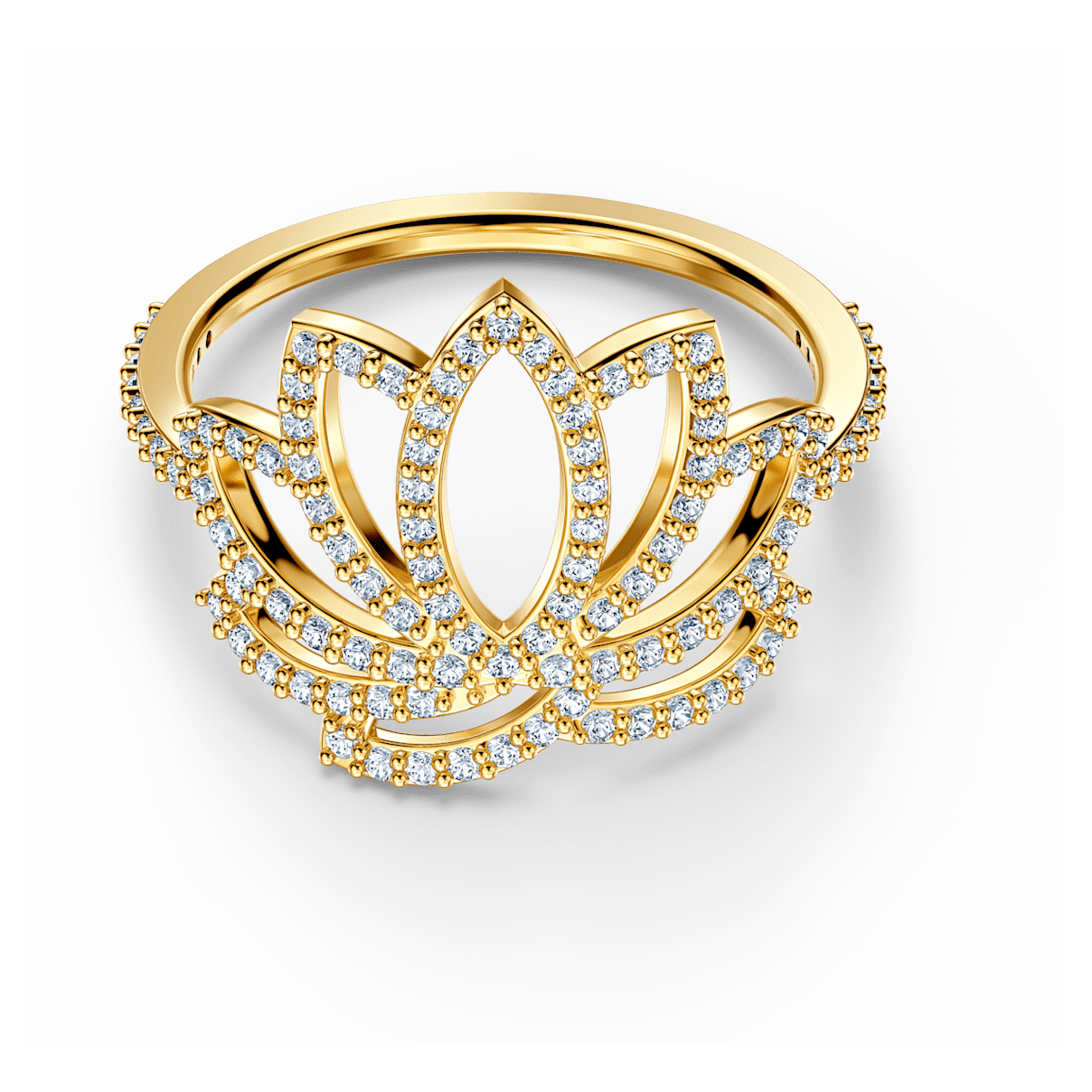 

Swarovski Symbolic ring, Lotus, White, Gold-tone plated
