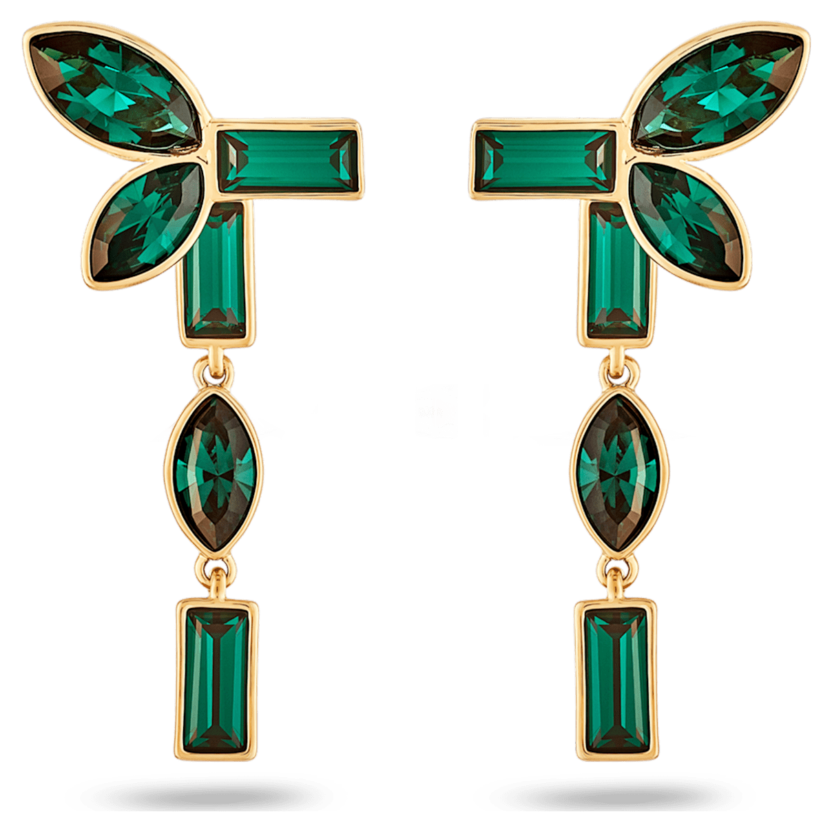 

Swarovski Beautiful Earth by Susan Rockefeller earring jackets, Bamboo, Green, Gold-tone plated
