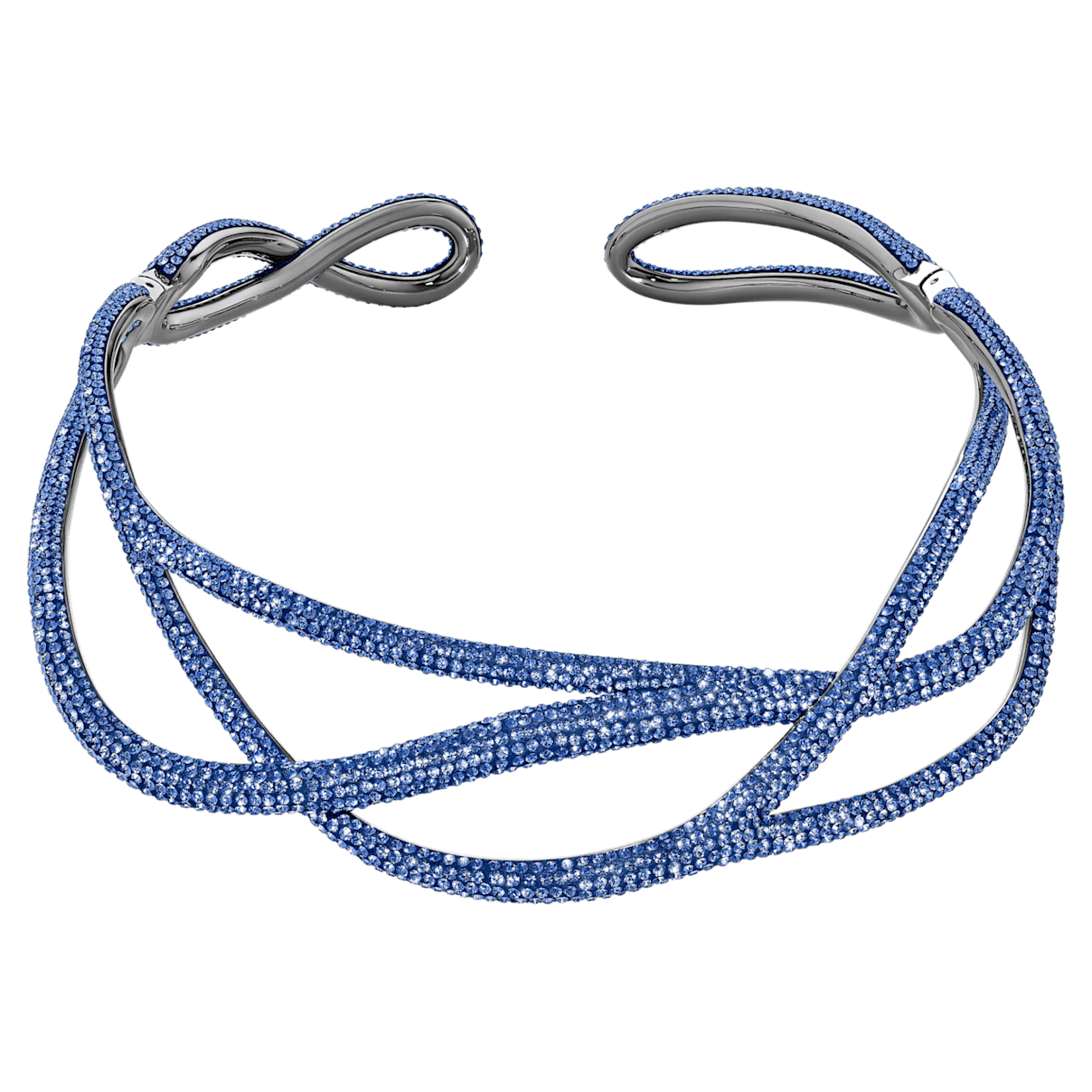 

Swarovski Tigris necklace, Blue, Ruthenium plated
