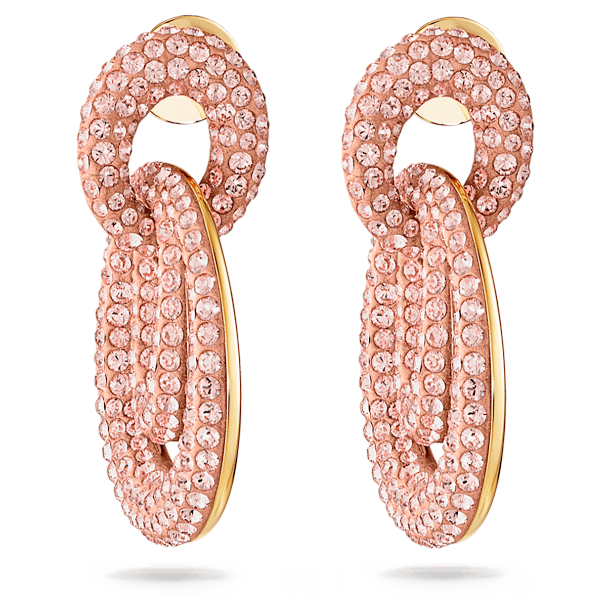 

Swarovski Tigris 水滴形耳环, 粉红色, 镀金色调