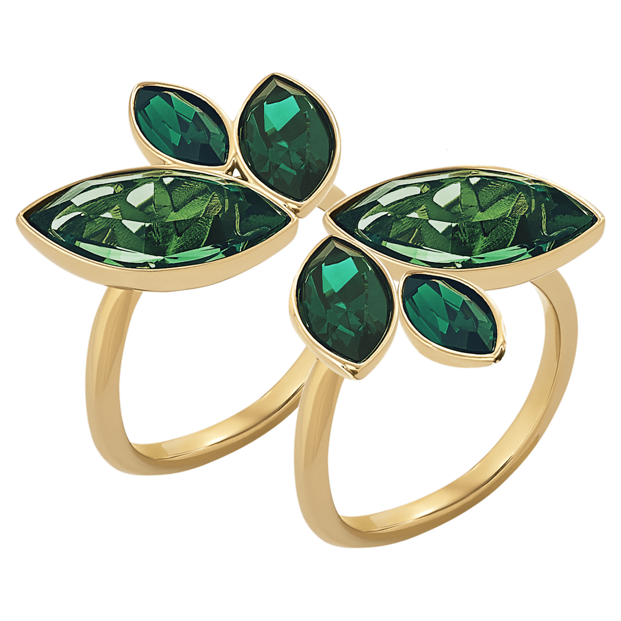 

Swarovski Beautiful Earth by Susan Rockefeller ring, Set (2), Bamboo, Green, Gold-tone plated