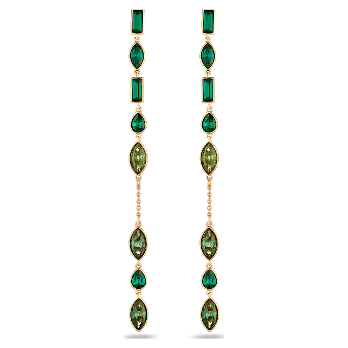 

Swarovski Beautiful Earth by Susan Rockefeller イヤージャケット, バンブー, ロング, グリーン, ゴールドトーン・プレーティング