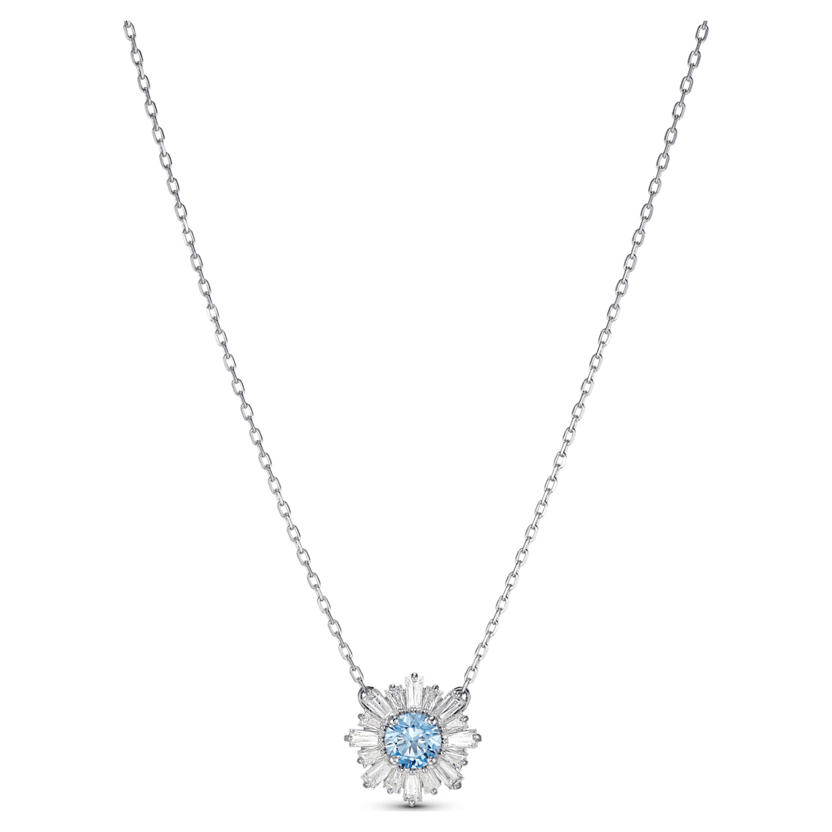 

Swarovski Sunshine pendant, Sun, Blue, Rhodium plated