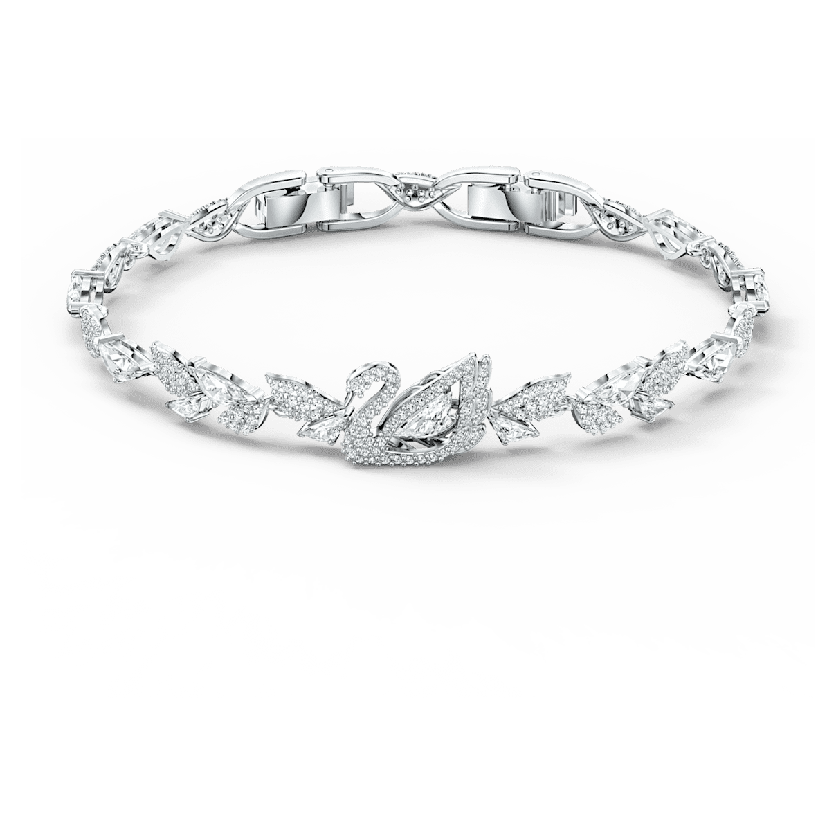 

Swarovski Dancing Swan ブレスレット, スワン, ホワイト, ロジウム・プレーティング