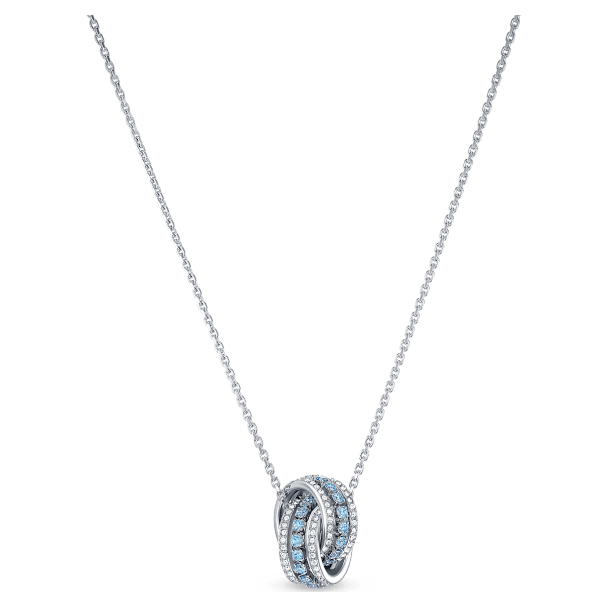 

Swarovski Further pendant, Blue, Rhodium plated