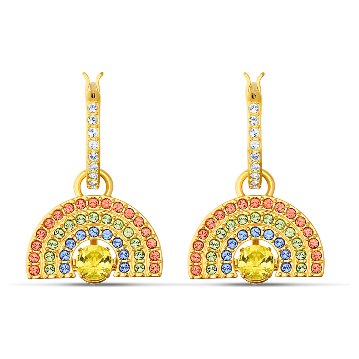 

Swarovski Sparkling Dance 水滴形耳环, 彩虹, 流光溢彩, 镀金色调