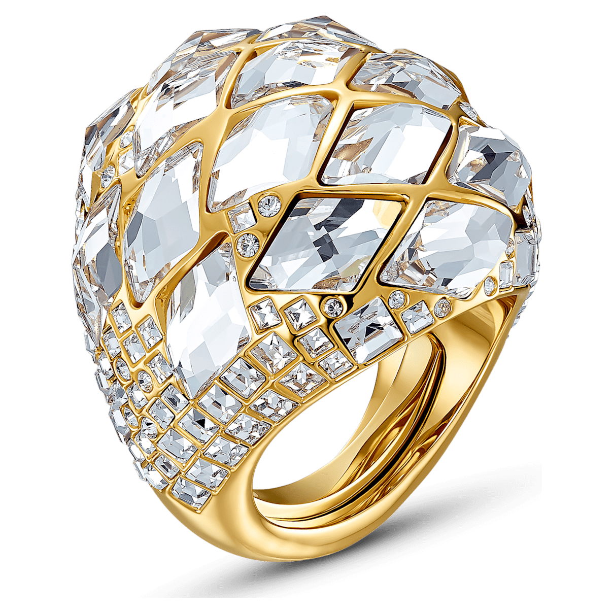 

Swarovski Tropical ring, White, Gold-tone plated