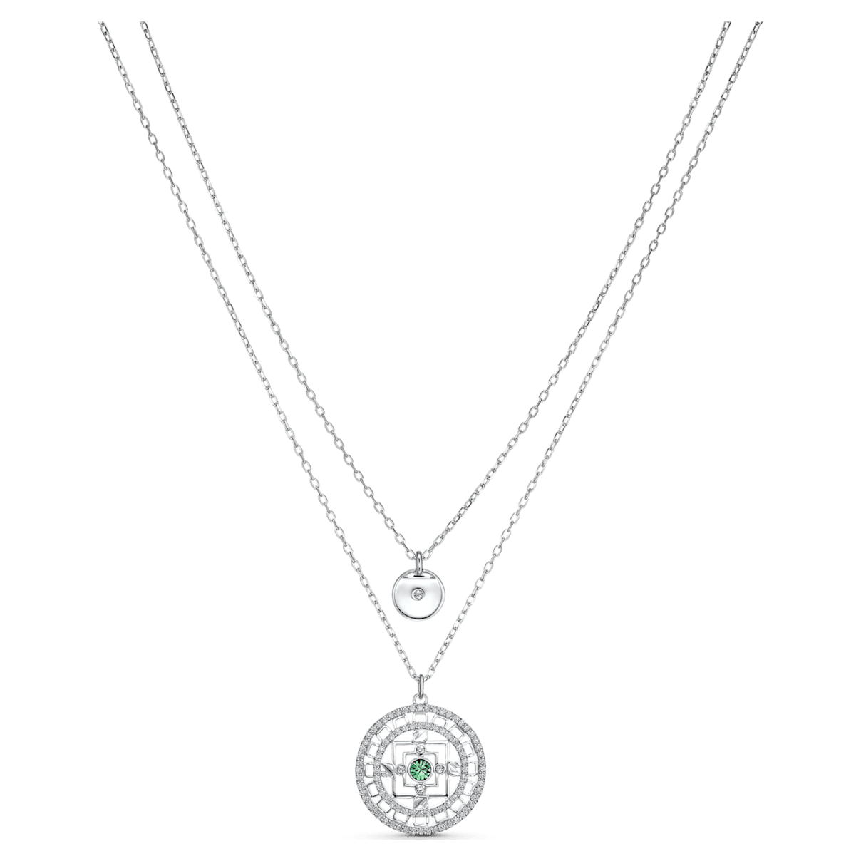 

Swarovski Symbolic necklace, Mandala, White, Rhodium plated