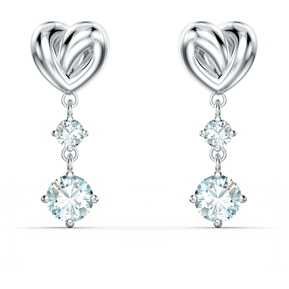

Swarovski Lifelong Heart 水滴形耳环, 心形, 白色, 镀铑