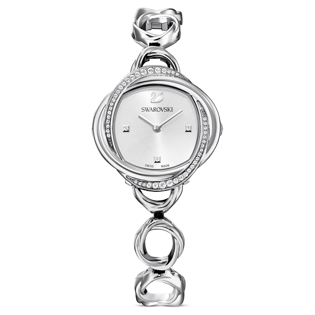 

Swarovski Crystal Flower 腕表, 金属手链, 银色, 不锈钢