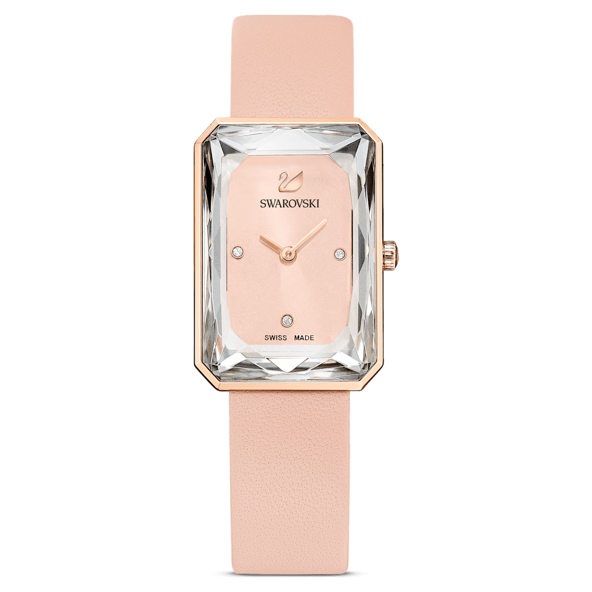 

Swarovski Uptown watch, Leather strap, Pink, Rose gold-tone finish
